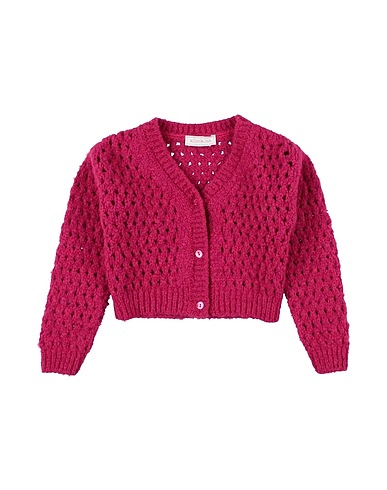 MONNALISA Cardigan Fuchsia 65% Acrylic, 17% Polyamide, 9% Viscose, 9% Wool