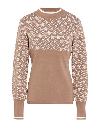 GUESS Jumper Khaki 65% Viscose, 33% Polyamide, 2% Elastane