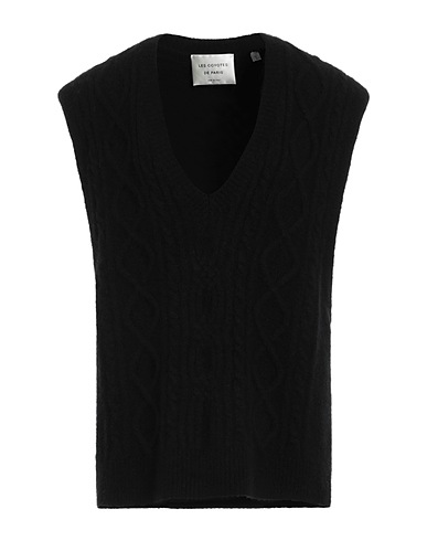 LES COYOTES DE PARIS Sleeveless sweater Black 85% Wool, 13% Polyamide, 2% Elastane