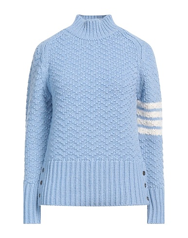 THOM BROWNE Turtleneck Light blue 98% Wool, 1% Polyamide, 1% Elastane