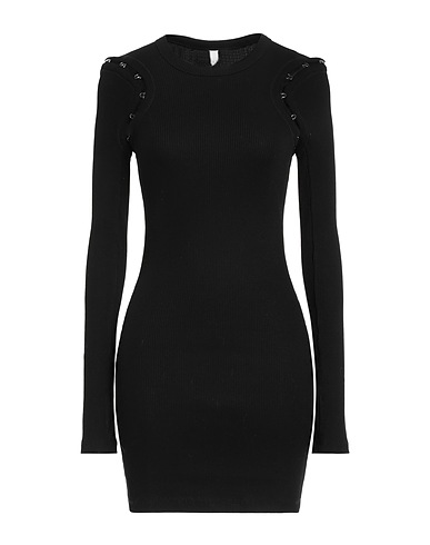 DION LEE Sheath dress Black 98% Organic cotton, 2% Elastane