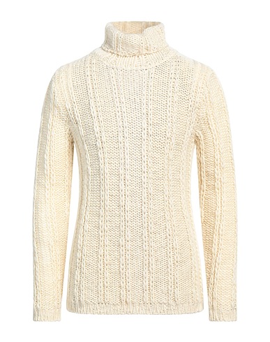 DANIELE ALESSANDRINI Polo neck Ivory 100% Wool
