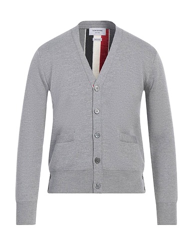 THOM BROWNE Cardigan Grey 100% Merino Wool, Wool, Polyamide, Elastane