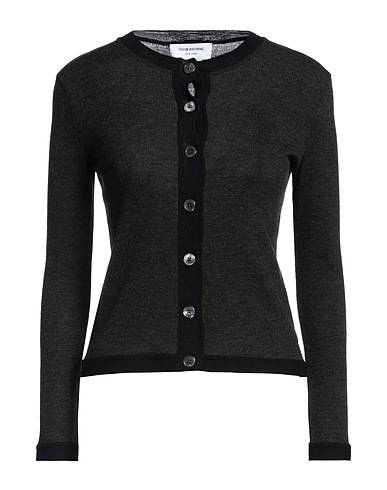 THOM BROWNE Cardigan Verde scuro 100% Lana