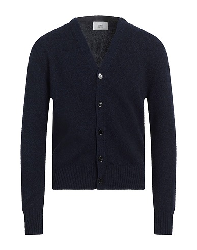 AMI ALEXANDRE MATTIUSSI Cardigan Navy blue 97% Cashmere, 3% Wool