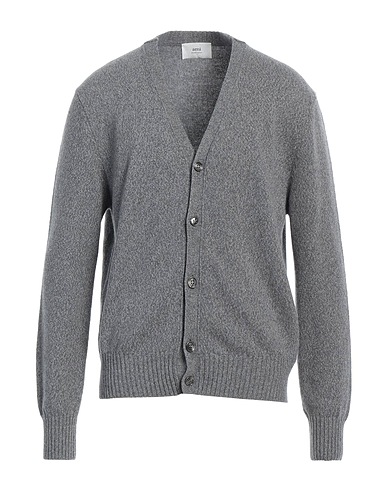 AMI ALEXANDRE MATTIUSSI Cardigan Grey 97% Cashmere, 3% Wool