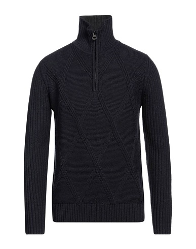 FRED MELLO Sweater with zip Midnight blue 64% Acrylic, 28% Wool, 8% Polyamide