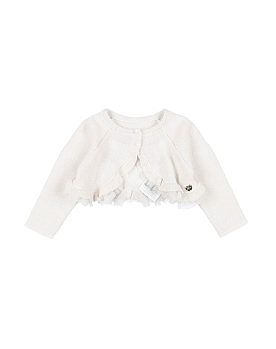 GUESS Cardigan White 50% Lyocell, 40% Cotton, 7% Polyester, 3% Metallic fiber