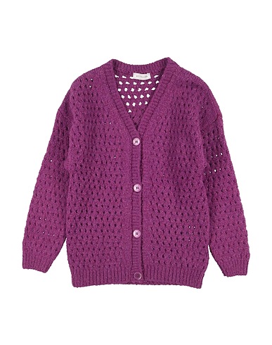 MONNALISA Cardigan Mauve 65% Acrylic, 17% Polyamide, 9% Viscose, 9% Wool