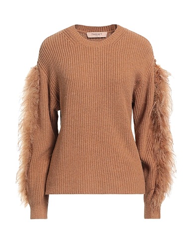 TWINSET Jumper Camel 33% Viscose, 23% Polyamide, 20% Cotton, 20% Wool, 4% Cashmere