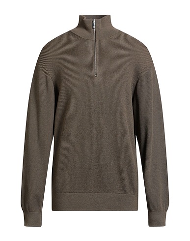 ARMANI EXCHANGE Sweater with zip Military green 34% Acrylic, 34% Cotton, 32% Virgin Wool, Polyamide, Elastane