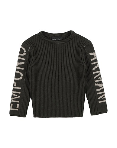 EMPORIO ARMANI Jumper Military green 49% Acrylic, 47% Virgin Wool, 3% Polyamide, 1% Elastane
