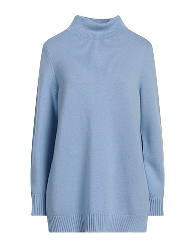 GRAN SASSO タートルネック スカイブルー バージンウール 70% / レーヨン 20% / カシミヤ 10%