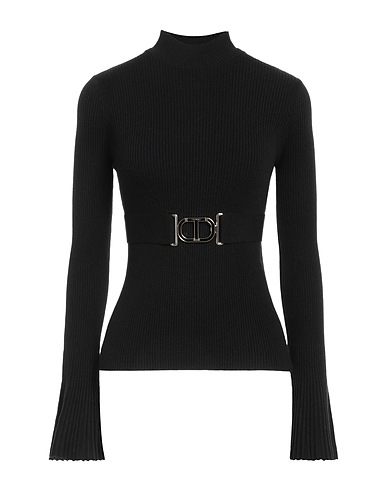 TWINSET Polo neck Black 32% Acrylic, 28% Polyester, 20% Polyamide, 16% Modal, 4% Wool
