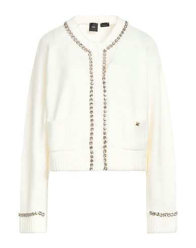 PINKO Cardigan BIANCO 65% Wool, 34% Polyamide, 1% Elastane, Glass, Copper