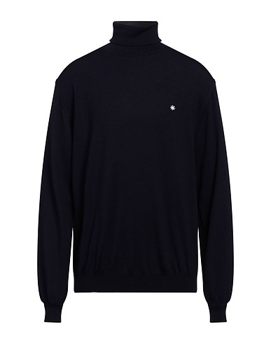MANUEL RITZ Polo neck Midnight blue 100% Merino Wool