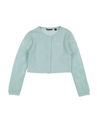 GUESS Cardigan Light green 69% Cotton, 16% Metallic fiber, 15% Polyester