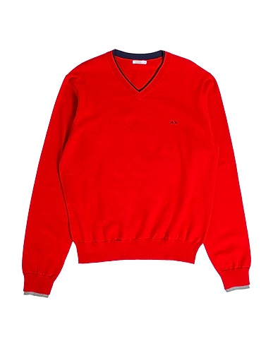 SUN 68 Sweater Red 50% Wool, 50% Cotton