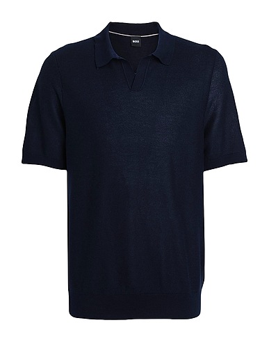 BOSS Pullover Blu notte 76% Cotone, 24% Lyocell