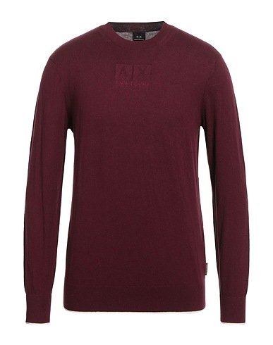 ARMANI EXCHANGE Jumper Burgundy 53% Cotton, 42% Viscose, 5% Silk