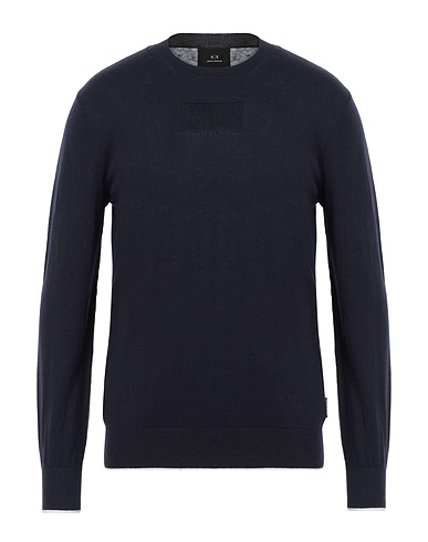 ARMANI EXCHANGE Pullover Blu notte 53% Cotone, 42% Viscosa, 5% Seta