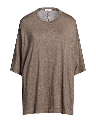 BRUNELLO CUCINELLI Jersey Camel 51% Cachemir, 22% Seda, 20% Poliamida, 7% Poliéster metalizado