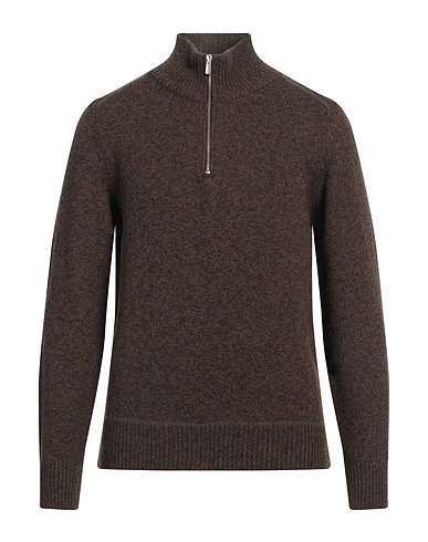 BROOKSFIELD Jumper with zip Military green 80% Wool, 20% Polyamide