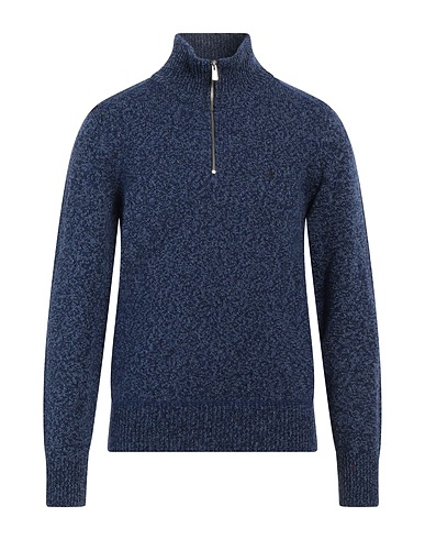 BROOKSFIELD Jumper with zip Navy blue 80% Wool, 20% Polyamide