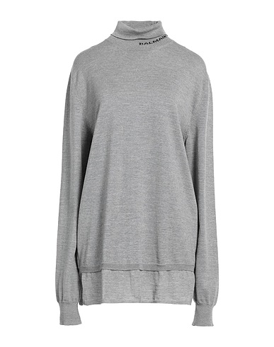 BALMAIN Turtleneck Grey 56% Wool, 22% Viscose, 21% Polyamide, 1% Elastane