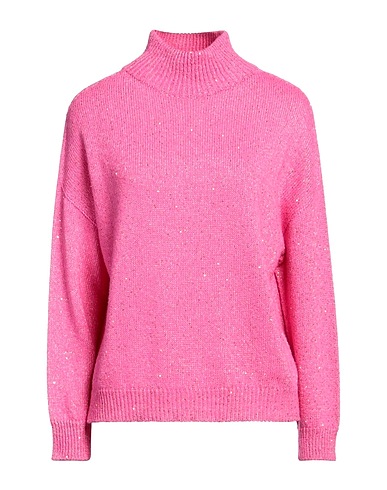 BLUMARINE Turtleneck Magenta 48% Polyester, 18% Polyamide, 16% Viscose, 15% Wool, 3% Cashmere