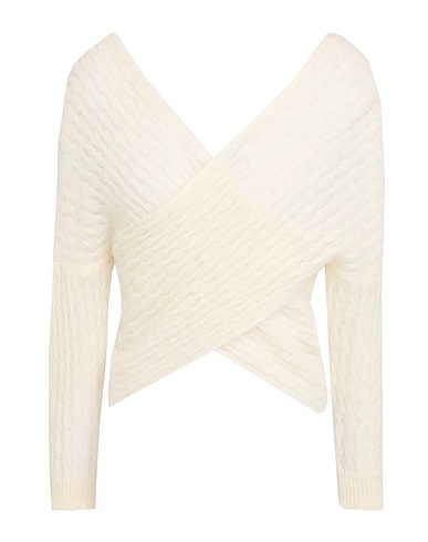 SEMICOUTURE Pullover Avorio 50% Lana di alpaca, 28% Poliammide, 22% Lana Vergine