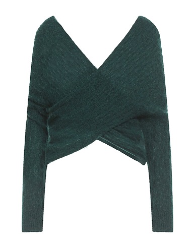 SEMICOUTURE Sweater Dark green 50% Alpaca wool, 28% Polyamide, 22% Virgin Wool