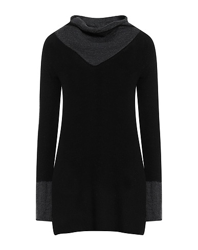 MALLONI Polo neck Black 36% Synthetic fibers, 24% Wool, 22% Viscose, 13% Mohair wool, 5% Textile fibres