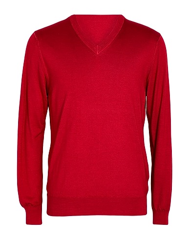 FEDELI Cashmere blend Red 70% Cashmere, 30% Silk