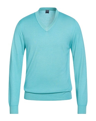 FEDELI Cashmere blend Turquoise 70% Cashmere, 30% Silk