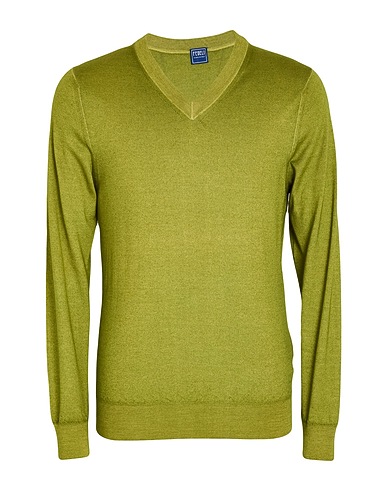 FEDELI Cashmere blend Military green 70% Cashmere, 30% Silk