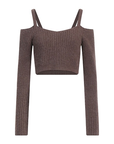 PESERICO Jumper Dark brown 60% Virgin Wool, 17% Silk, 14% Synthetic fibers, 9% Cashmere, Baby alpaca wool