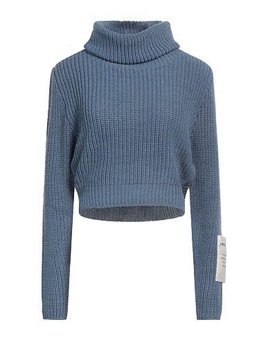 HINNOMINATE Polo neck Pastel blue 74% Acrylic, 26% Polyester