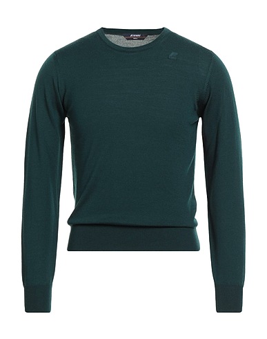 K-WAY Pullover Verde scuro 100% Lana Vergine