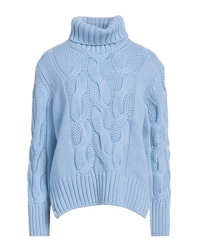 GRAN SASSO Polo neck Sky blue 70% Virgin Wool, 20% Viscose, 10% Cashmere