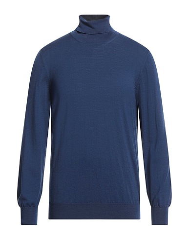 LARDINI Polo neck Navy blue 100% Wool