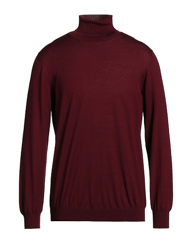 LARDINI Polo neck Burgundy 100% Wool