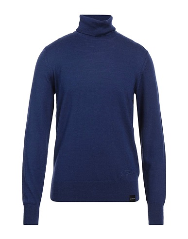 JOHN RICHMOND Polo neck Blue 50% Wool, 50% Acrylic