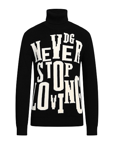DOLCE&GABBANA Polo neck Black 100% Virgin Wool