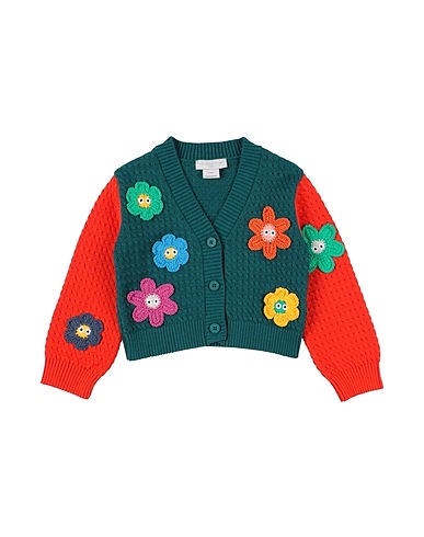 STELLA McCARTNEY KIDS Cardigan Verde scuro 85% Cotone, 15% Lana