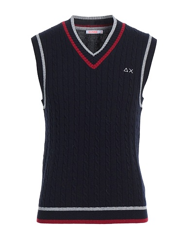 SUN 68 Maglia Gilet Blu notte 50% Lana Merino, 35% Viscosa, 10% Poliammide, 5% Cachemire