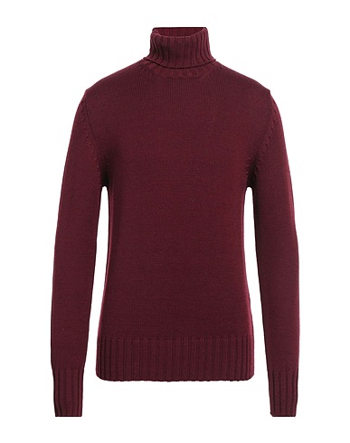 CAPSULE KNIT Turtleneck Burgundy 100% Merino Wool