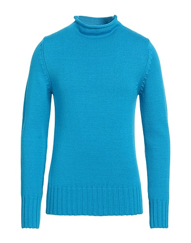 CAPSULE KNIT Polo neck Azure 100% Merino Wool