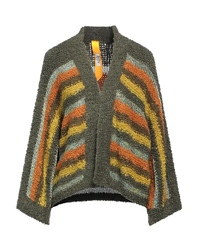 COLOUR MARKET® Cardigan Military green 52% Acrylic, 23% Viscose, 14% Polyamide, 7% Wool, 4% Metallic fiber