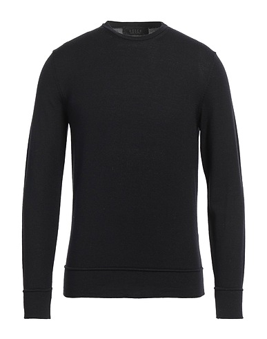 VNECK Pullover Nero 100% Lana Merino
